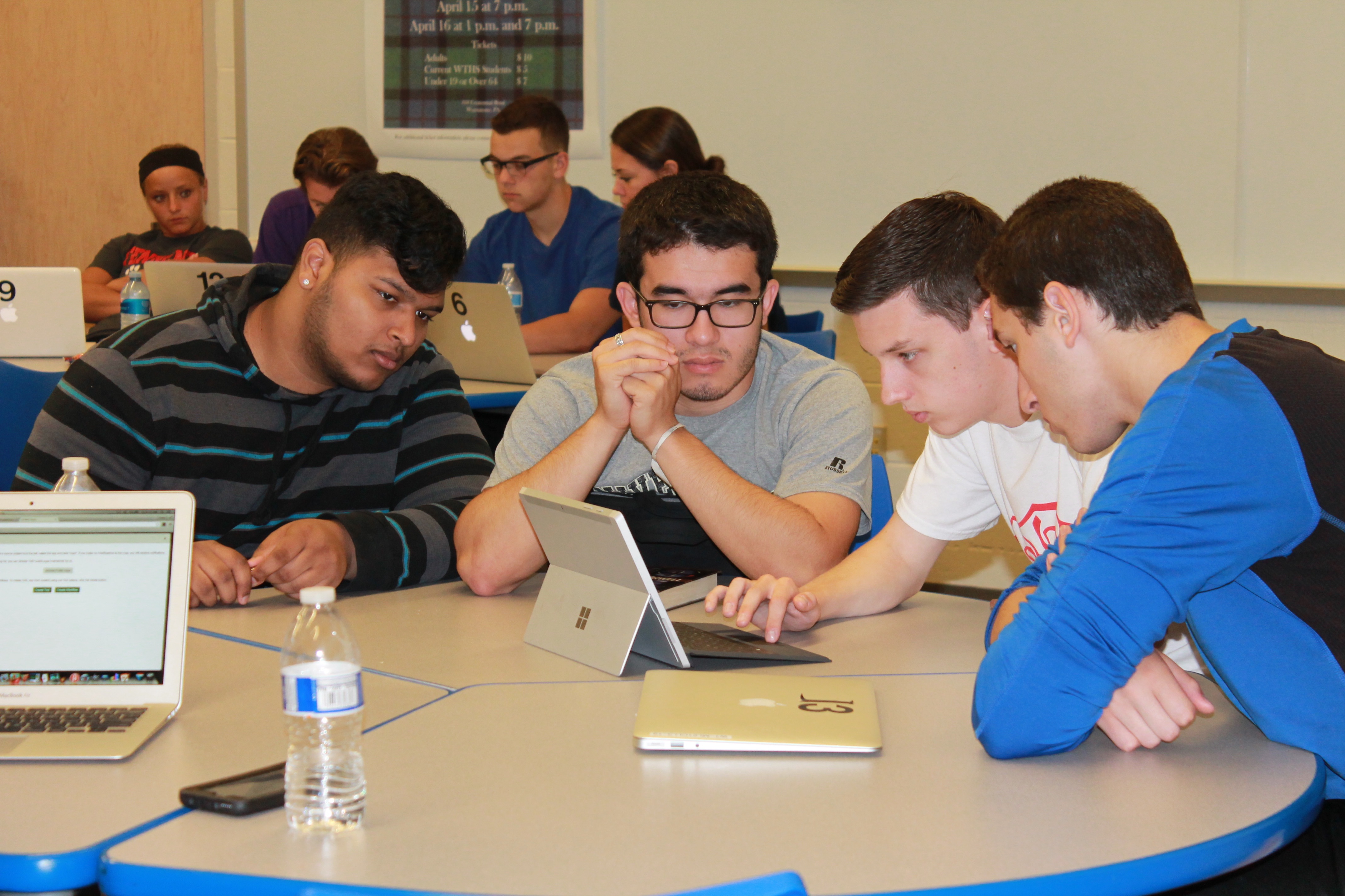 Students working on the Cancer Genomics Cloud in the high school genomics class