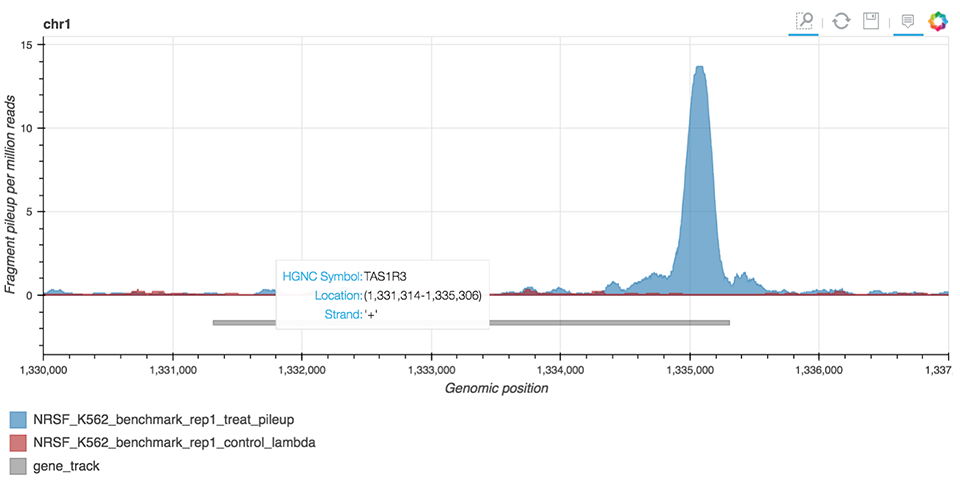 ChIP-seq peak visualization